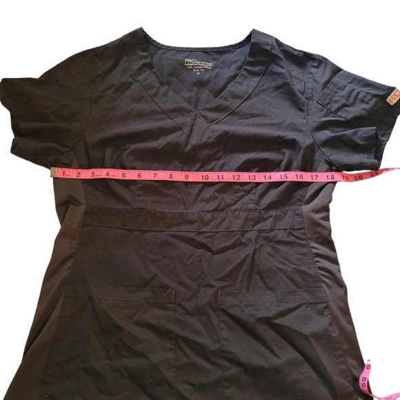 Medium PRO Body Flex Black Spandex Mock Scrub Top - Picture 4 of 8
